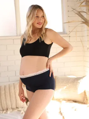 2- Piece Maternity Underwear and Bralette Set - Black