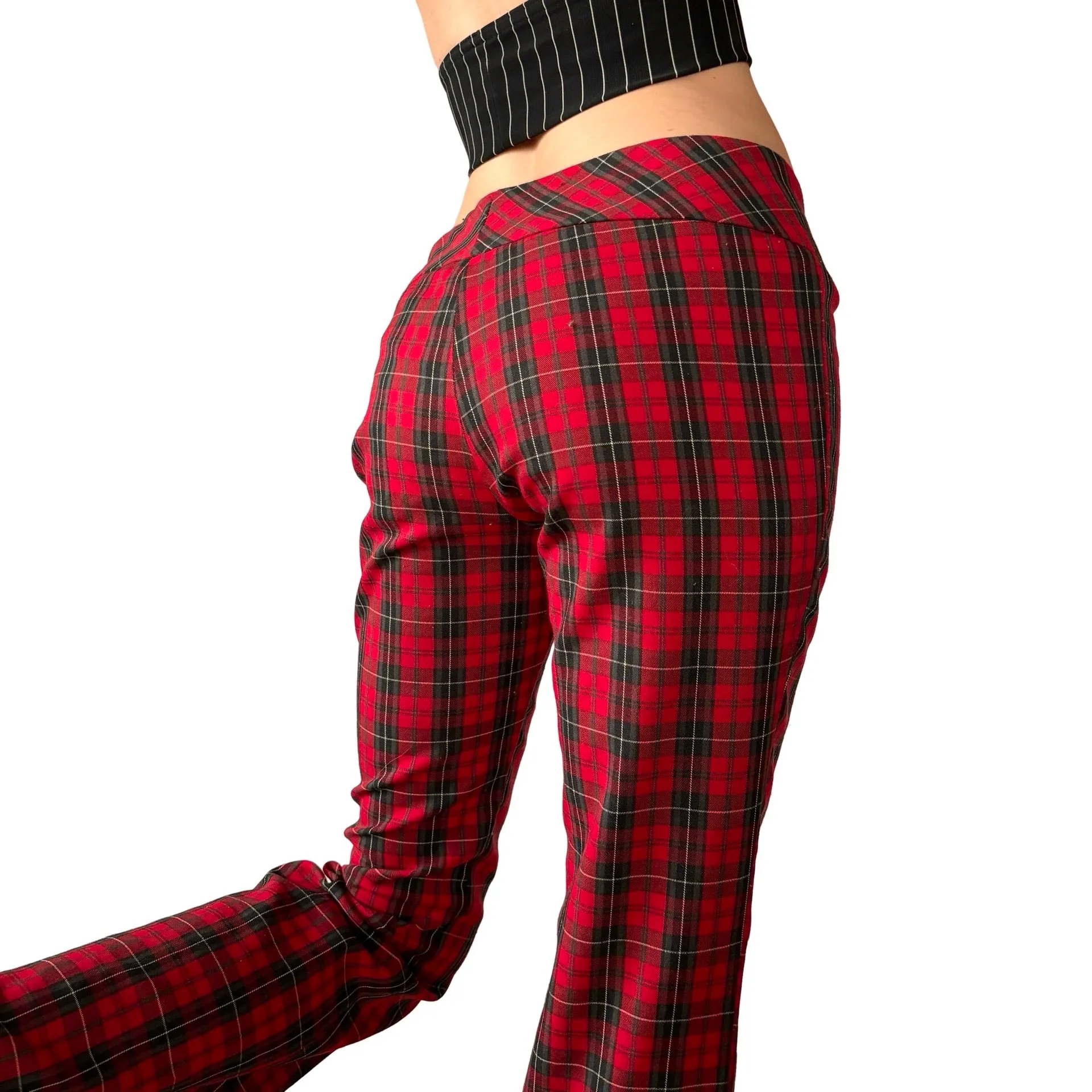 2000s Plaid Low Rise Flares (S/M)