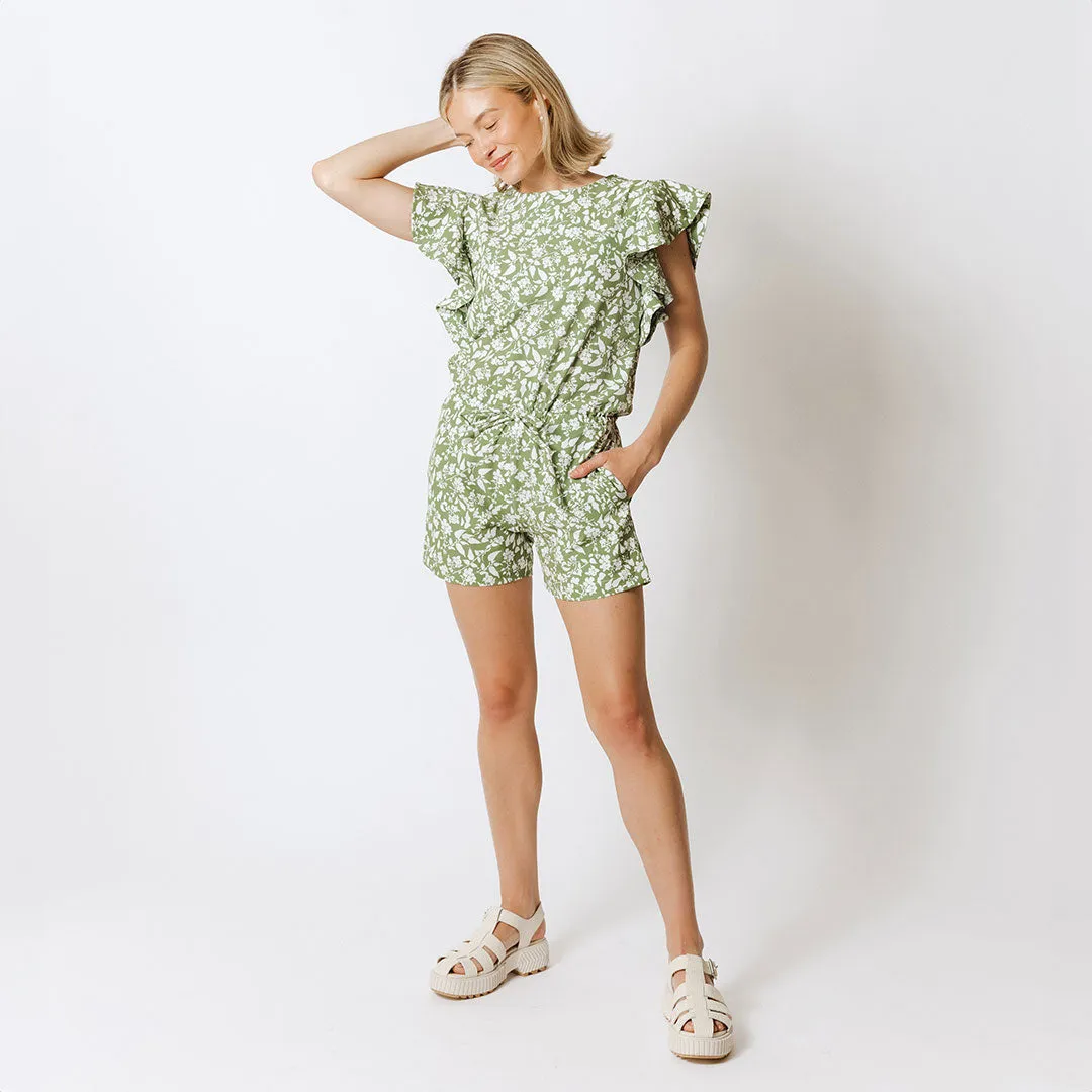 9 to 9 Romper, Sage Ivy