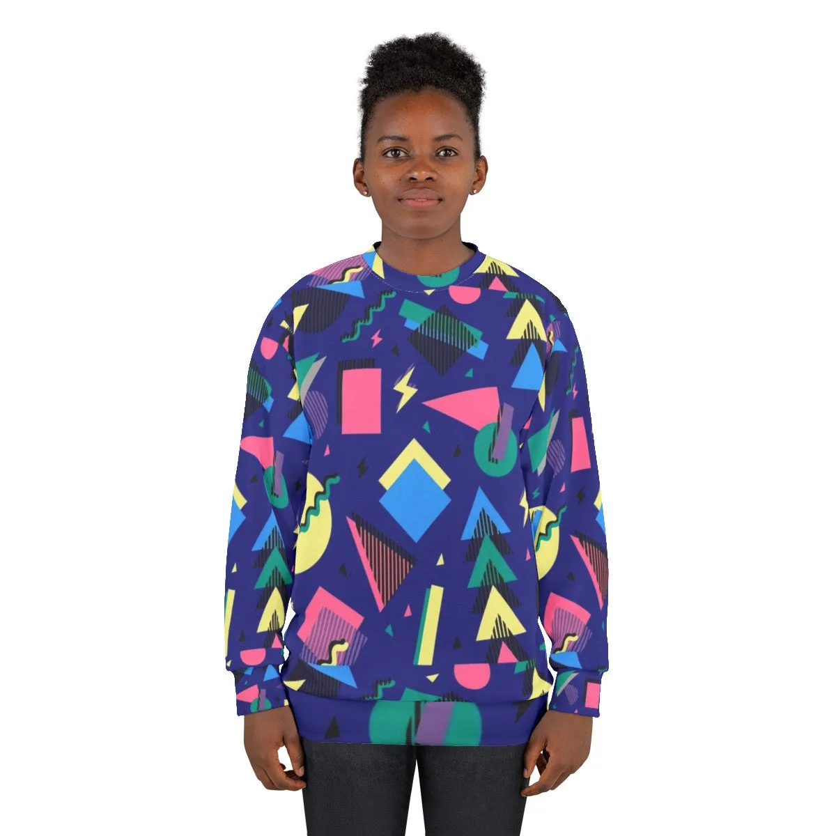 90s Retro Geometric Pattern Sweatshirt