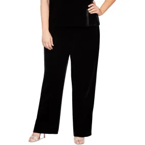 Alex Evenings Womens Plus Velvet High Rise High-Waist Pants