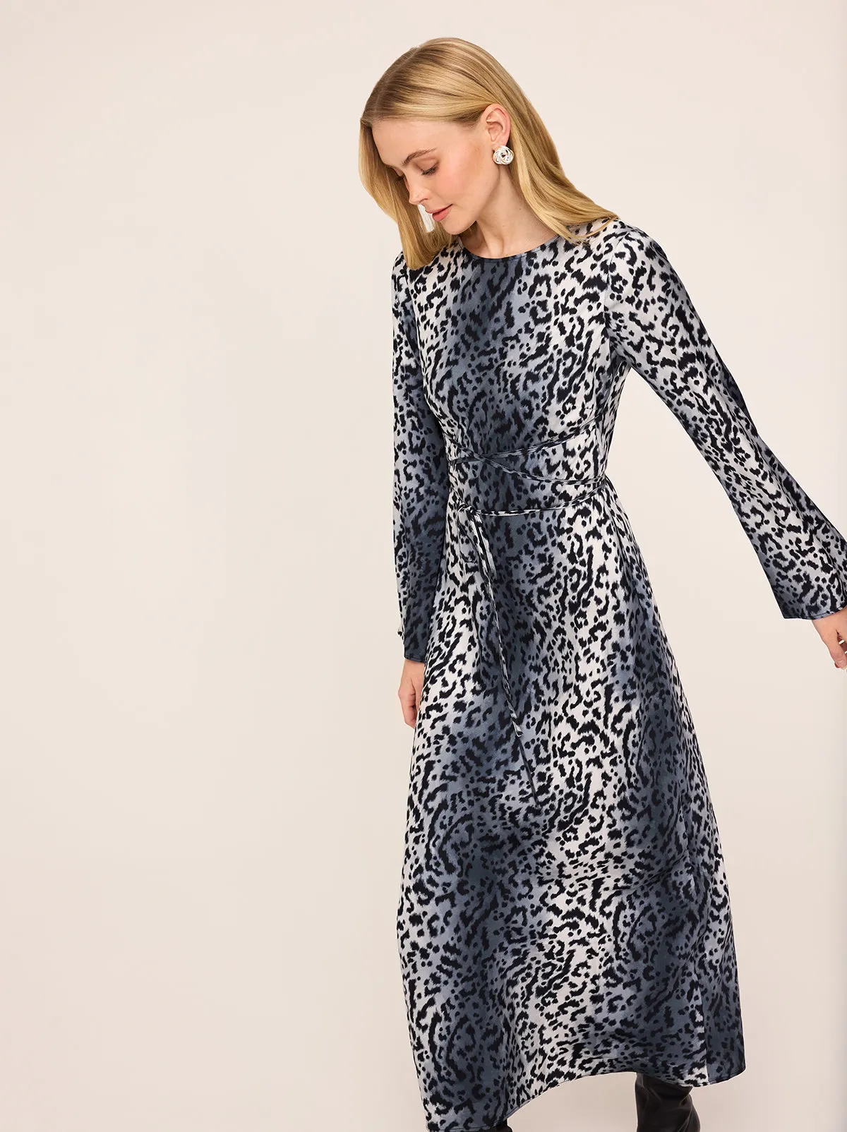 Alexa Snow Leopard Print Dress