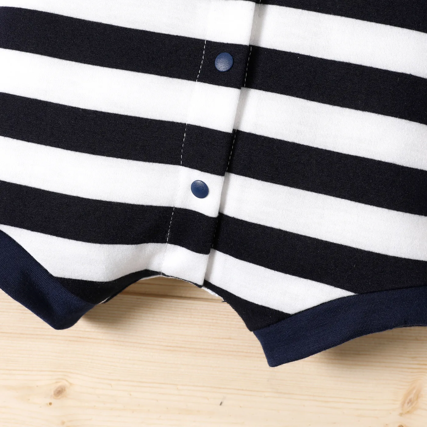 Baby Boy Print/Striped Short-sleeve Snap Romper