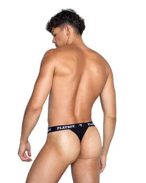 Black Men’s Playboy Ultra Soft Modal Gym Thong Underwear