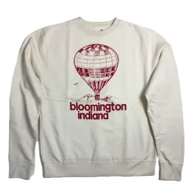 Bloomington Indiana Balloon Sweatshirt - Crimson and Cream