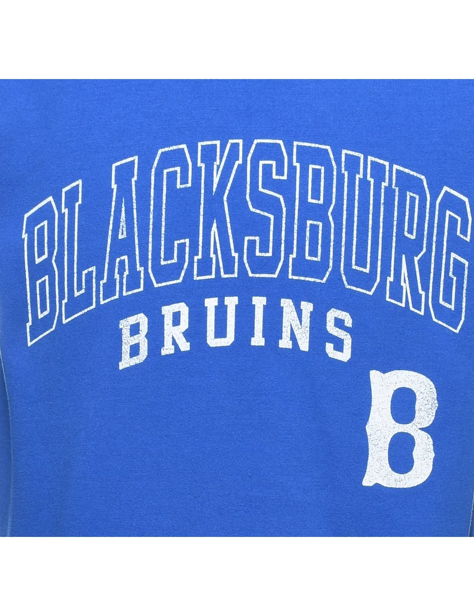 Blue & White Blacksburg Printed Sweatshirt - M