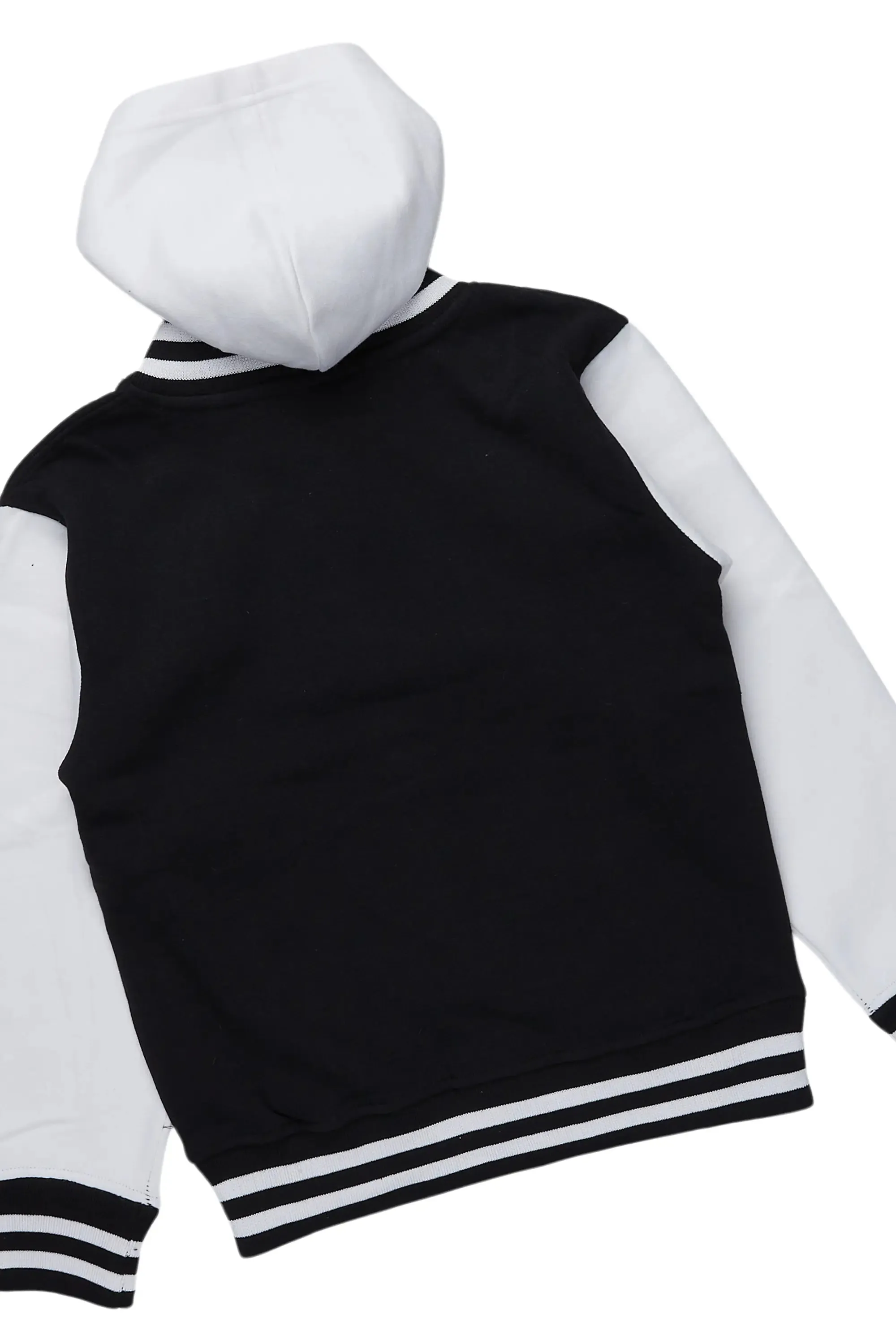 Boys Kazz Black/White Varsity Jacket Track Set