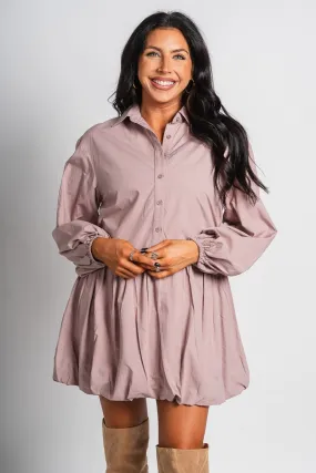 Bubble hem shirt dress rose