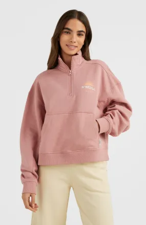 Bunji Half Zip Crew Sweatshirt | Ash Rose