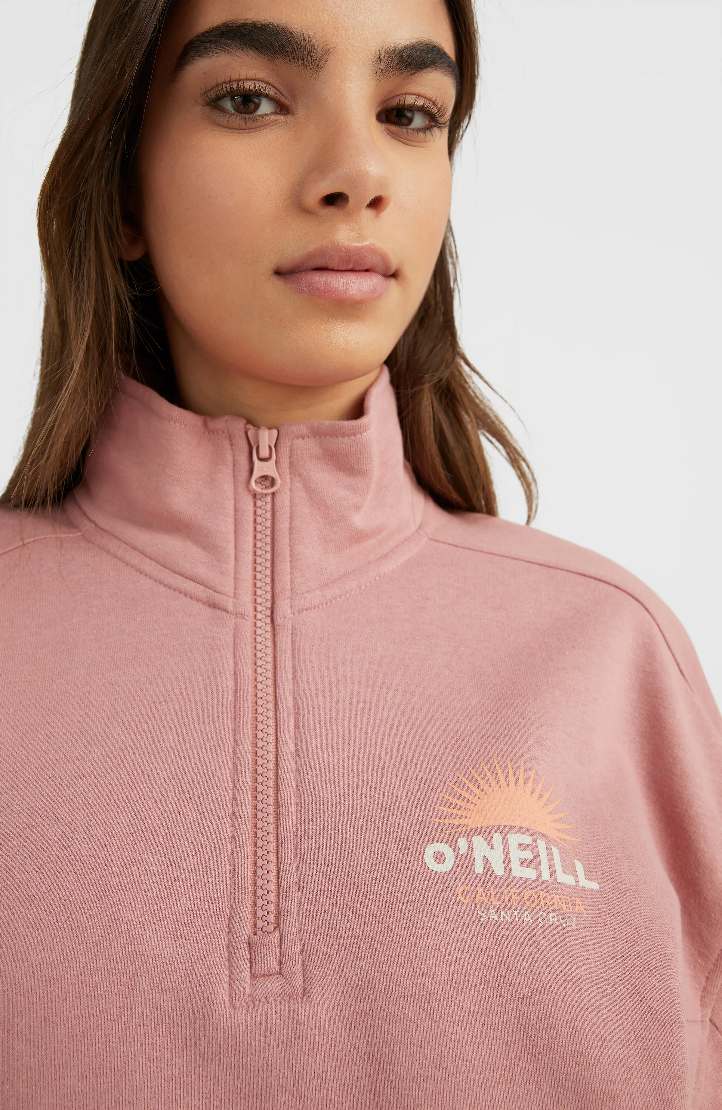 Bunji Half Zip Crew Sweatshirt | Ash Rose