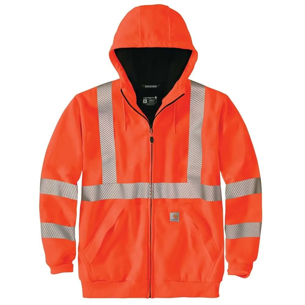 Carhartt 104988 Men's High Visibility Loose Fit Midweight Thermal Lined Full Zip Class 3 Sweatshirt