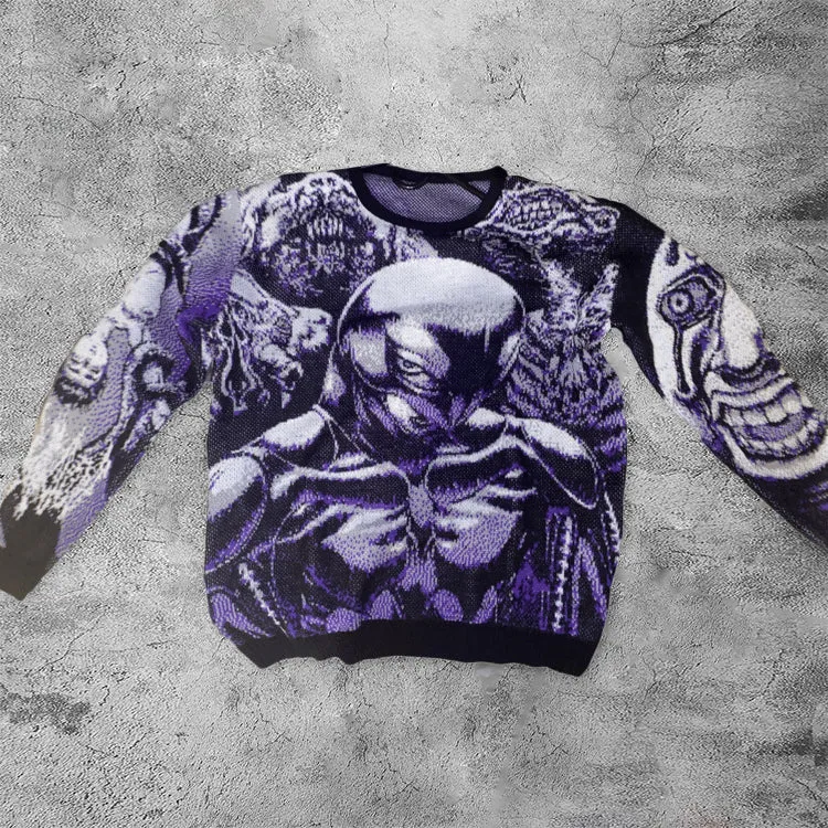 Casual retro alien creature sweater