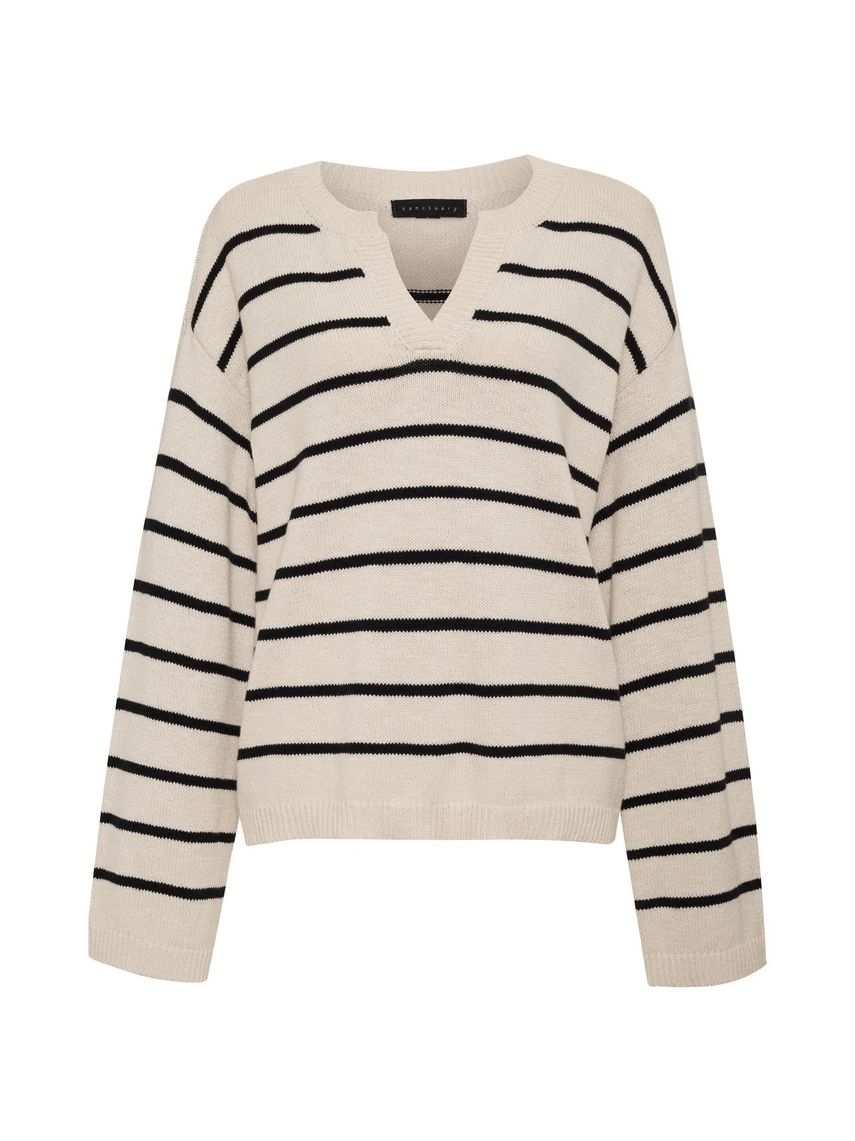 Chill Vibes Sweater Chalk Black Stripe