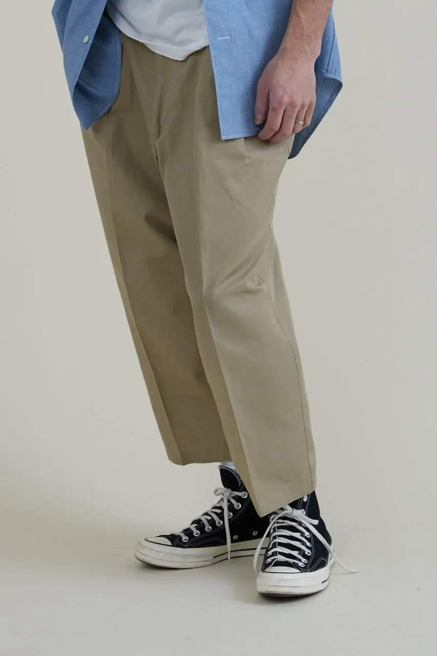 CHINO CLOTH  2 PLEATED TROUSERS