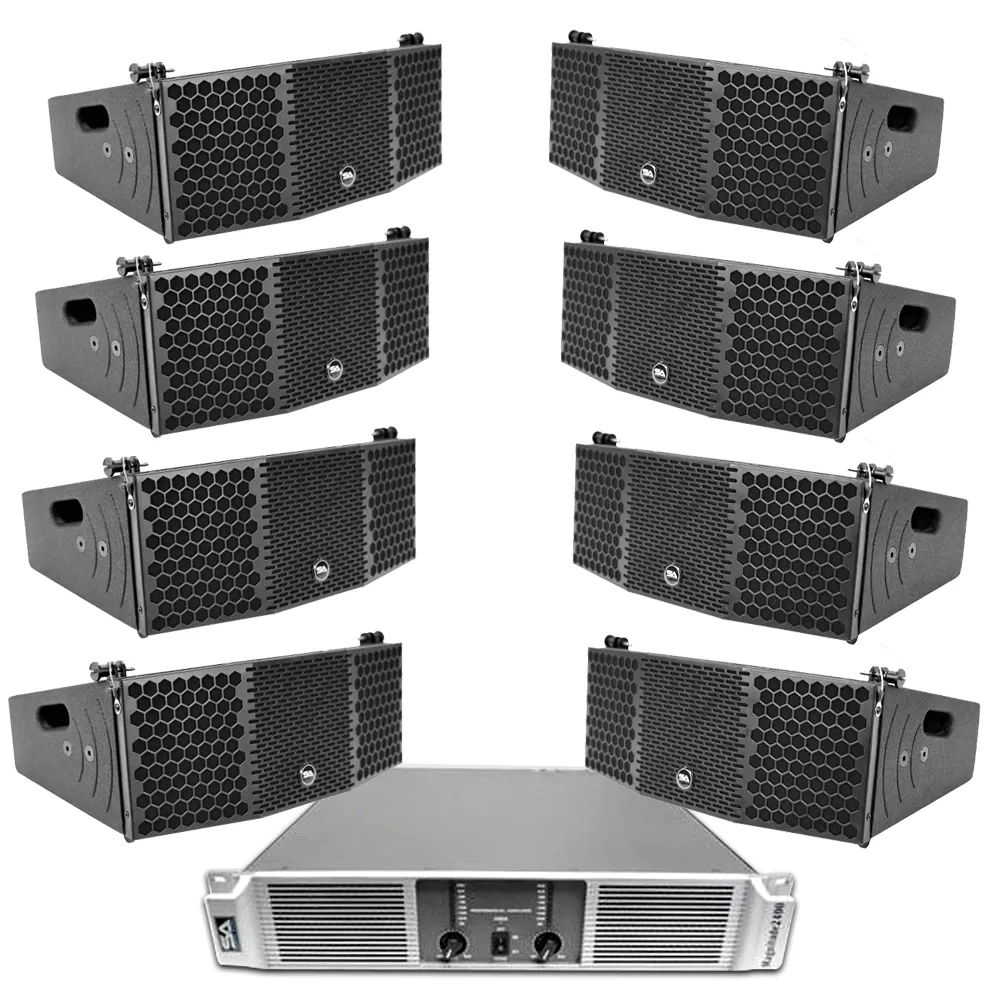 CLA-2x5 PA Package - Set of 8 Compact 2x5 Line Array Speakers and 2 Channel Professional Power Amplifier