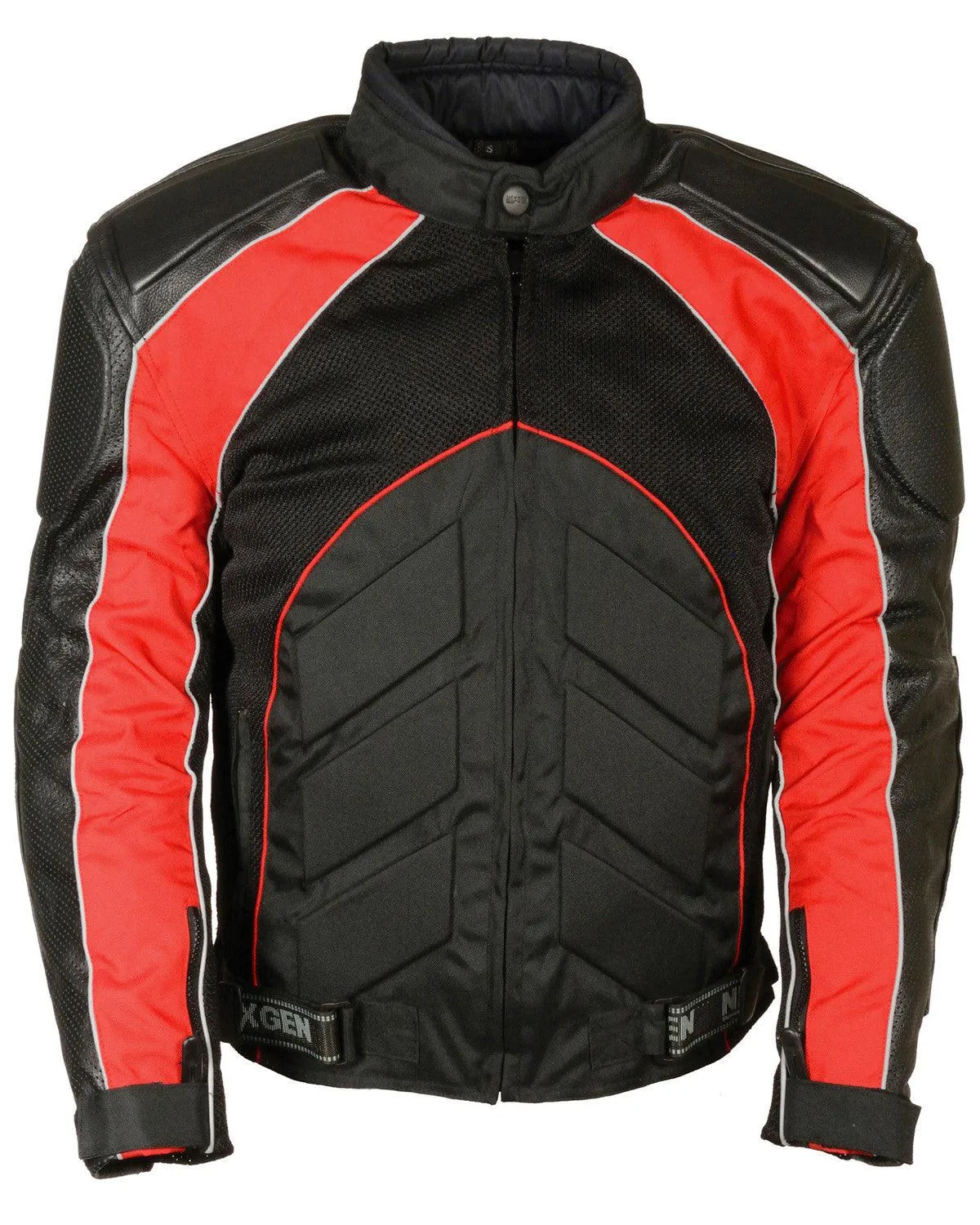 Combo Leather Textile Mesh Racer Jacket For Men