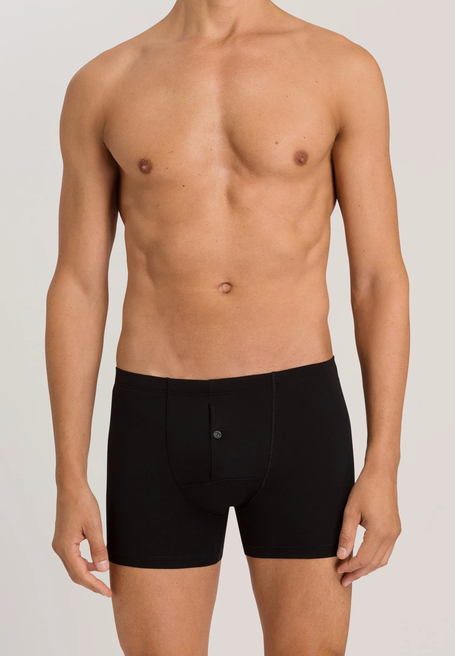 Cotton Sensation Long Leg Boxer Brief With Fly | Black 73063-199