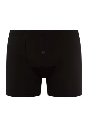 Cotton Sensation Long Leg Boxer Brief With Fly | Black 73063-199