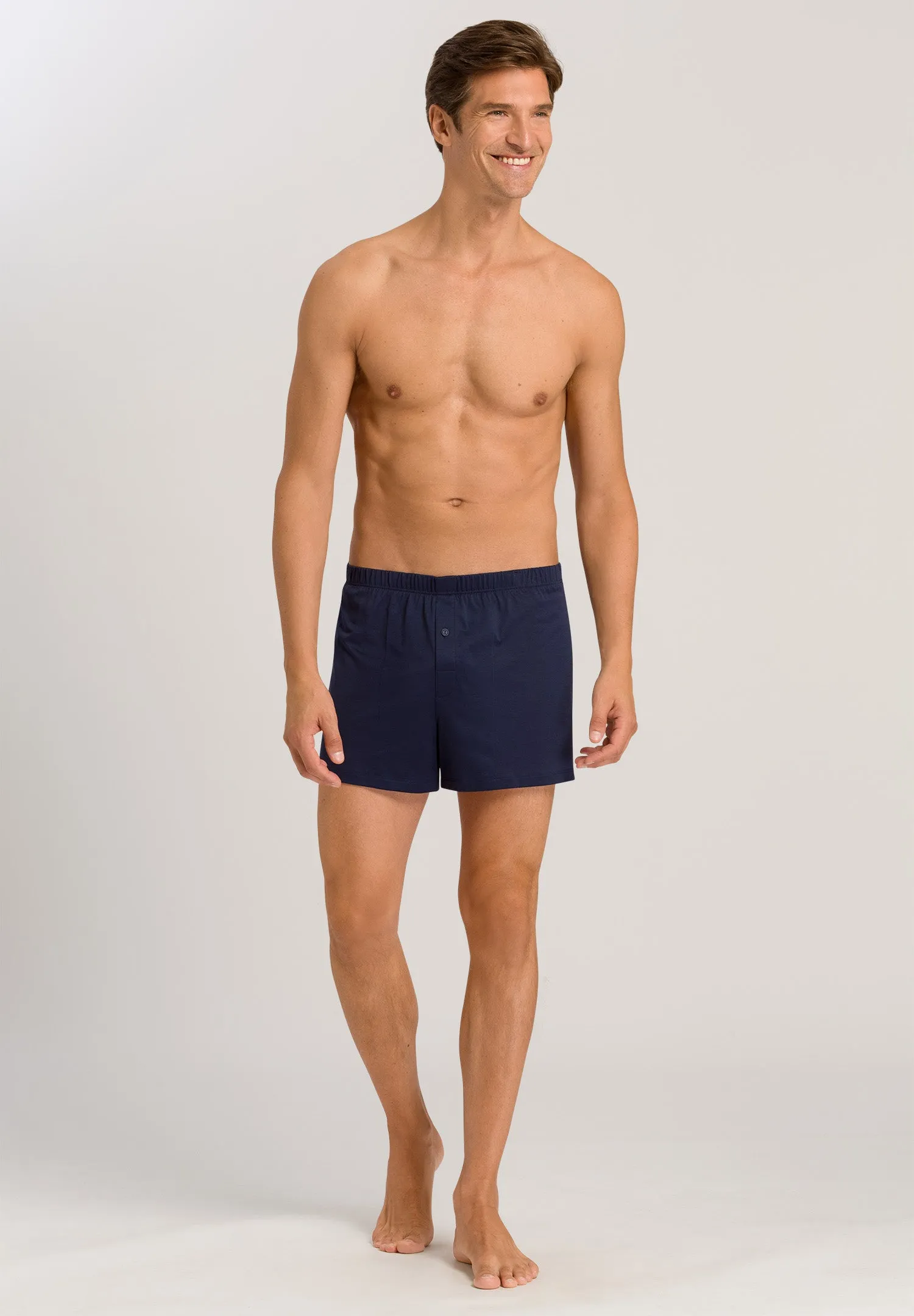 Cotton Sporty Cotton Knit Boxer With Button Fly | Midnight Navy 73505-593