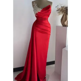 Couture & Ornate V-Neck Sleeveless Ruched Sheath Rhinestones Party Prom Dress