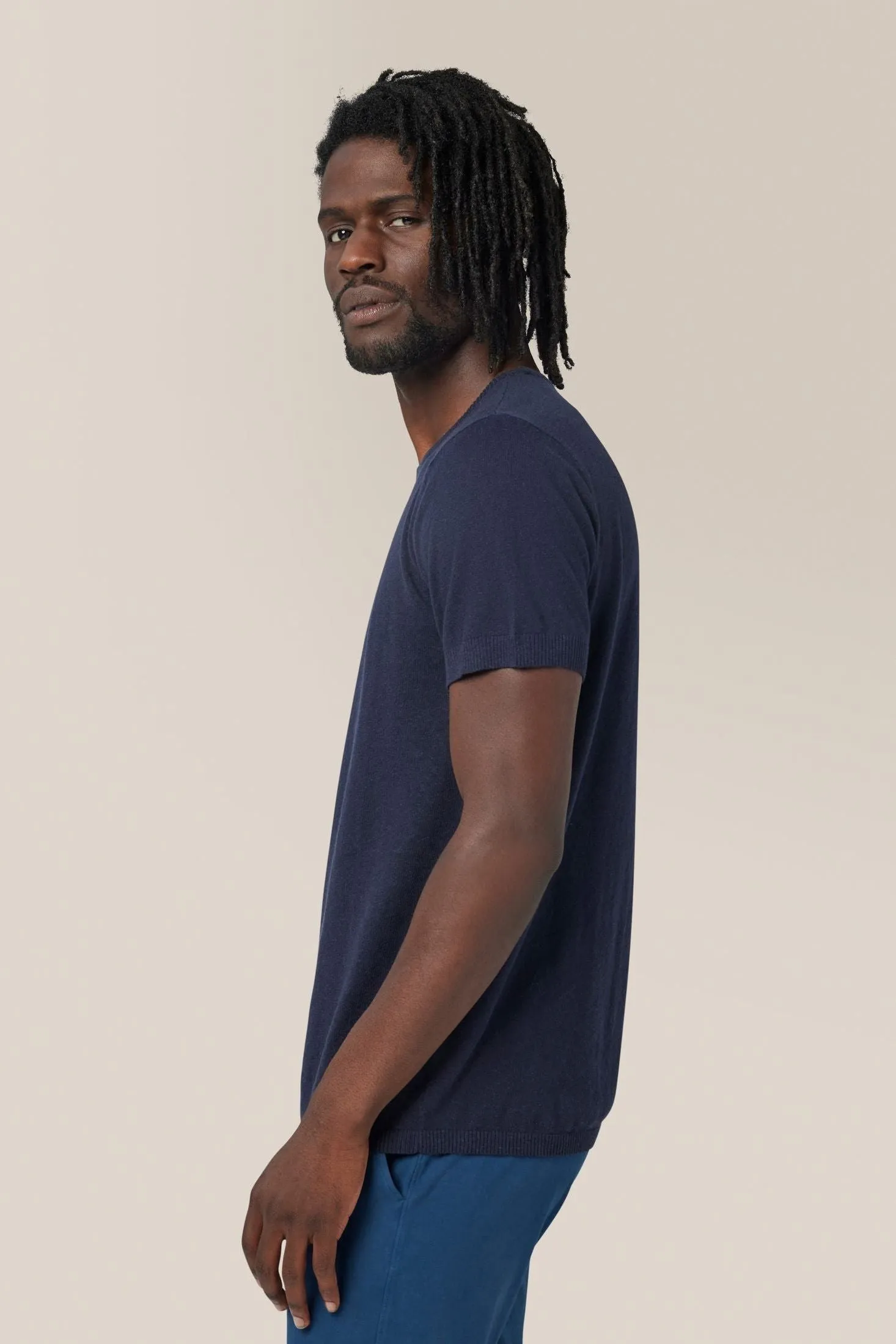 Crew Neck Tee Sweater | Cotton & Linen