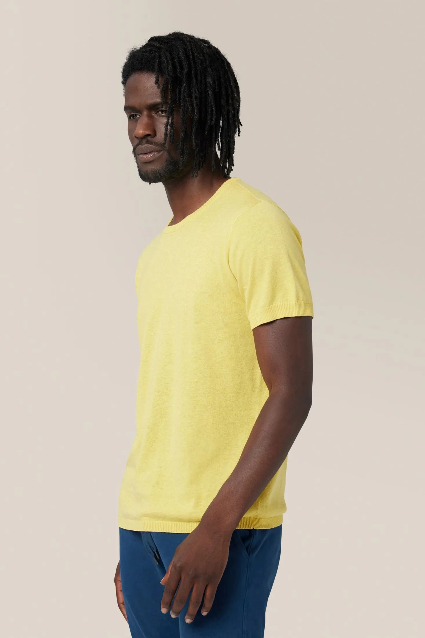 Crew Neck Tee Sweater | Cotton & Linen