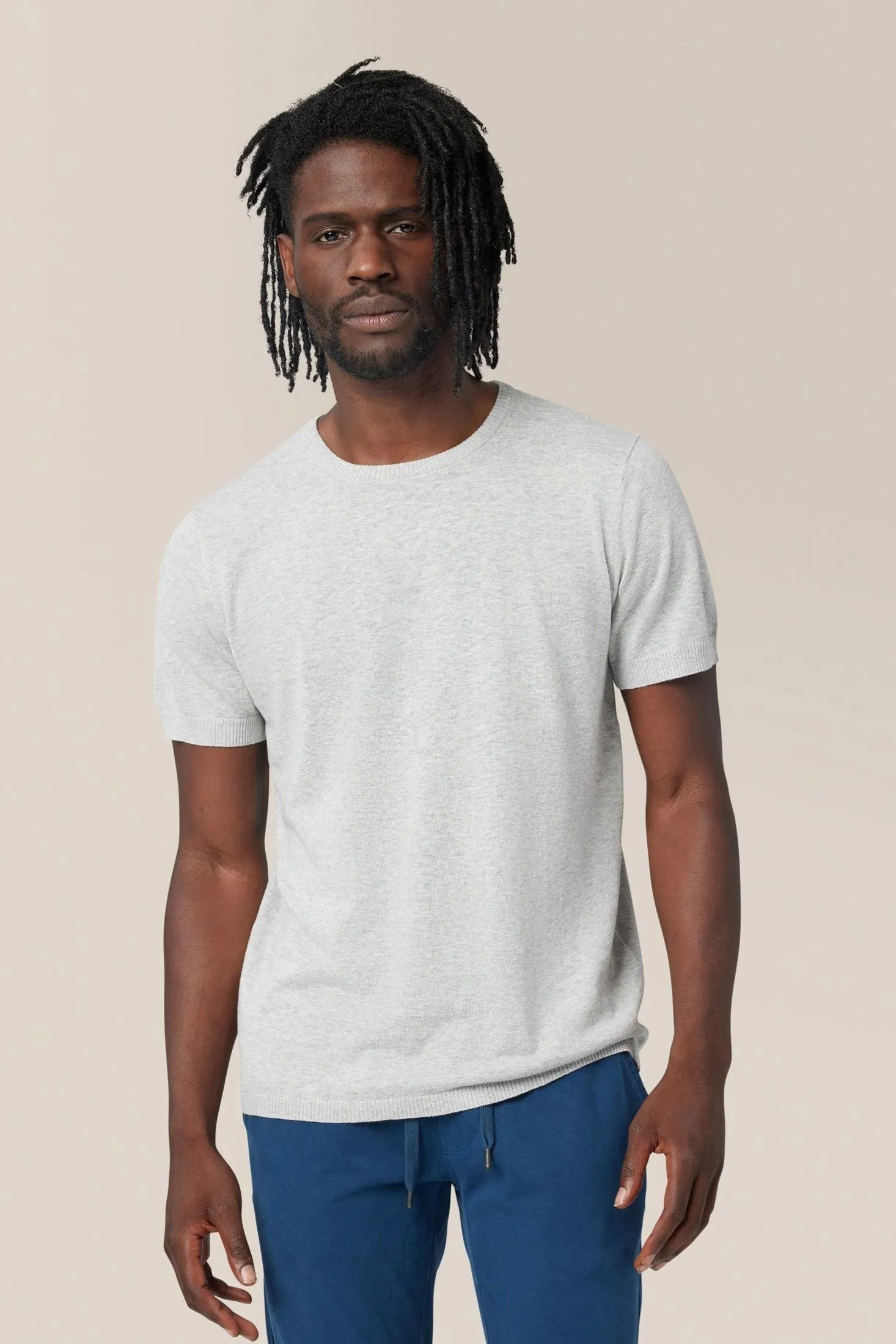 Crew Neck Tee Sweater | Cotton & Linen