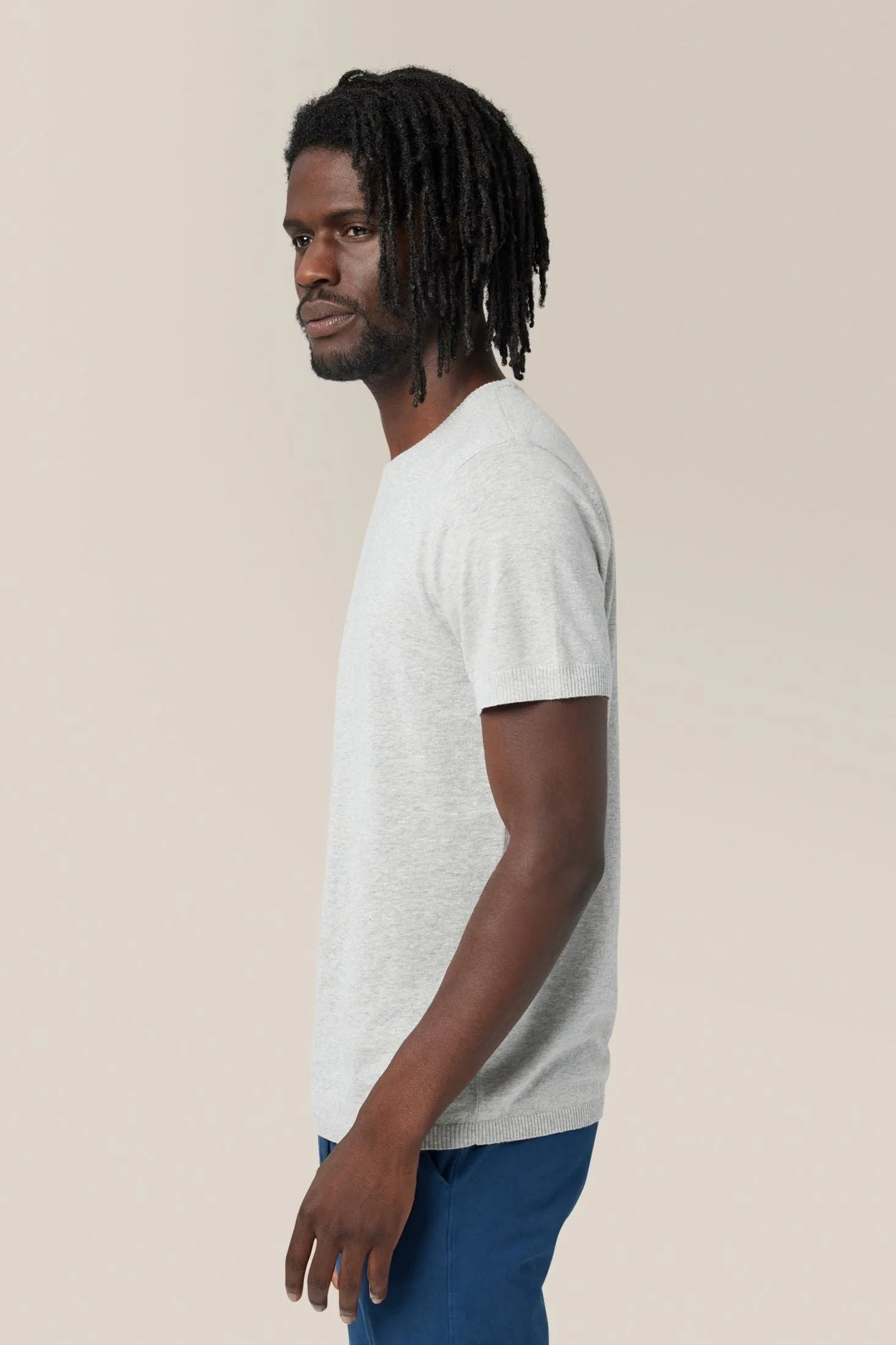 Crew Neck Tee Sweater | Cotton & Linen