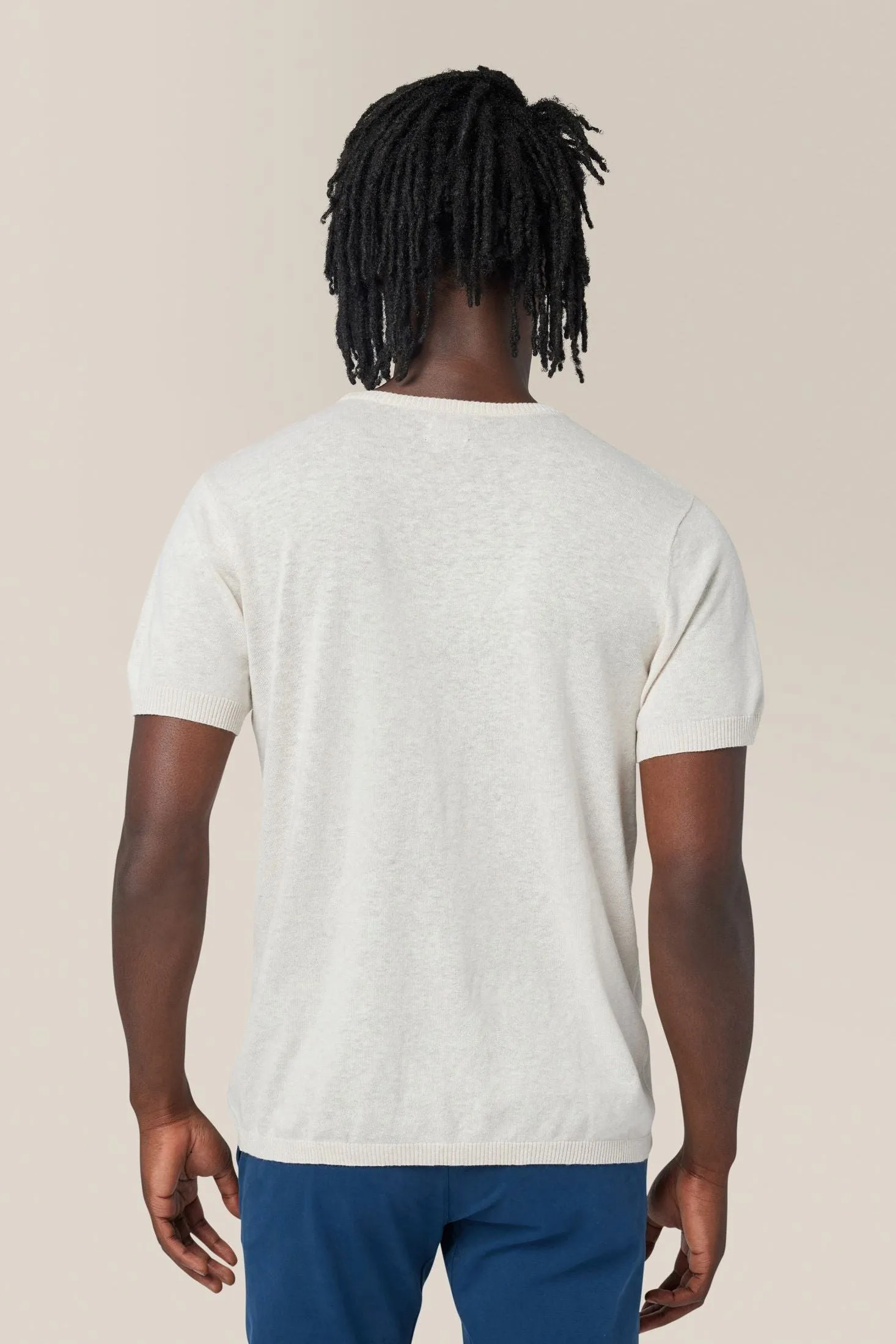 Crew Neck Tee Sweater | Cotton & Linen