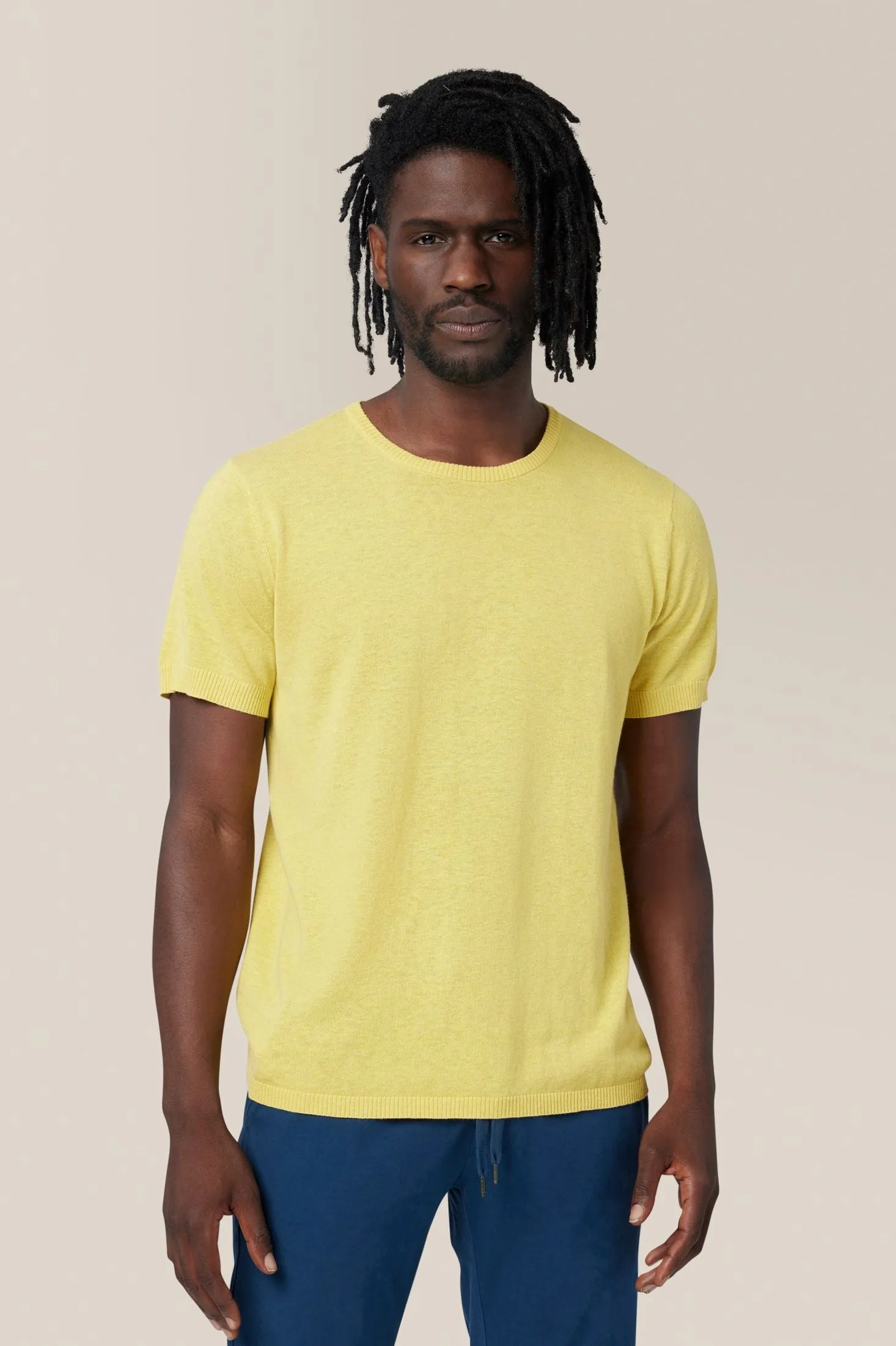 Crew Neck Tee Sweater | Cotton & Linen