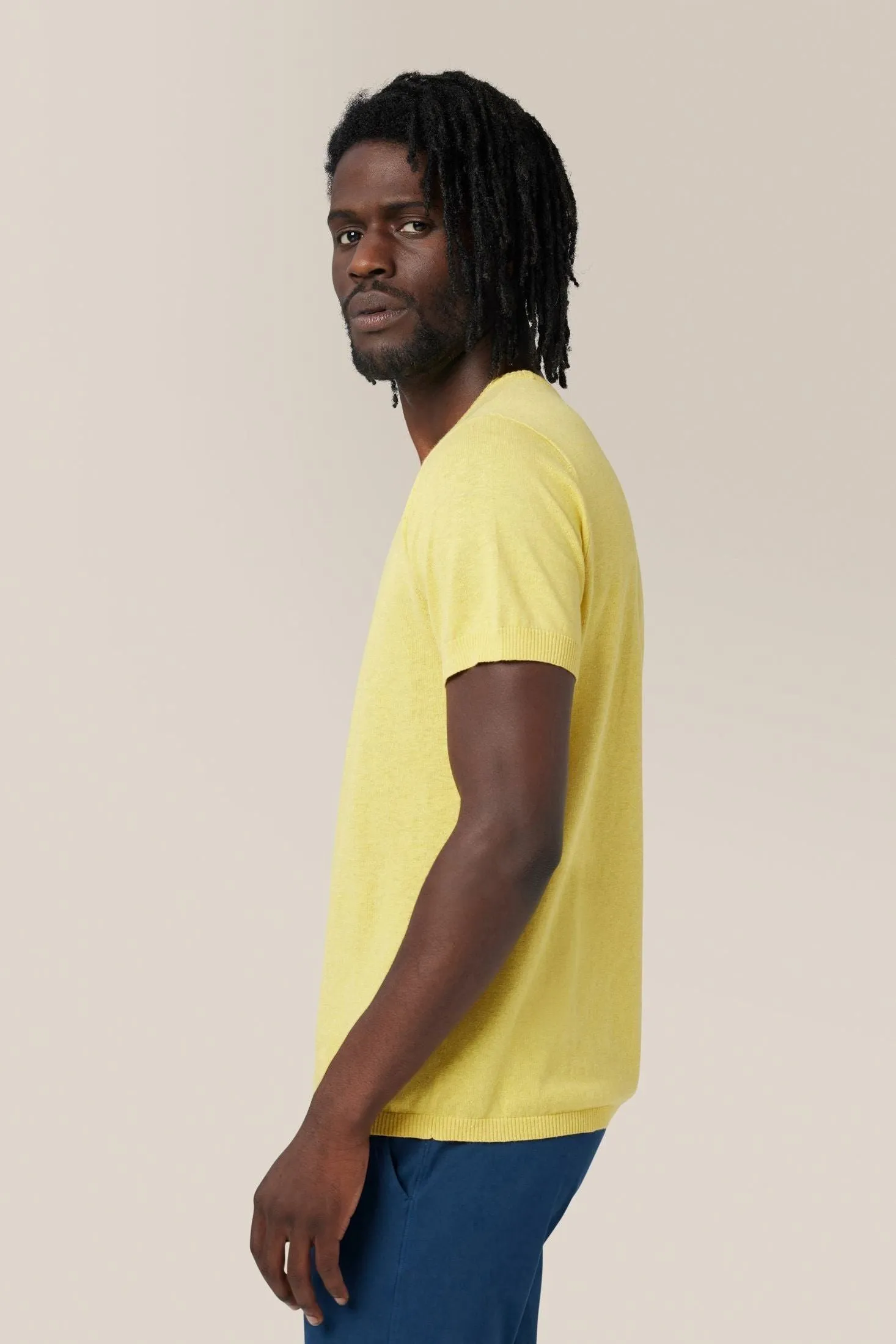 Crew Neck Tee Sweater | Cotton & Linen