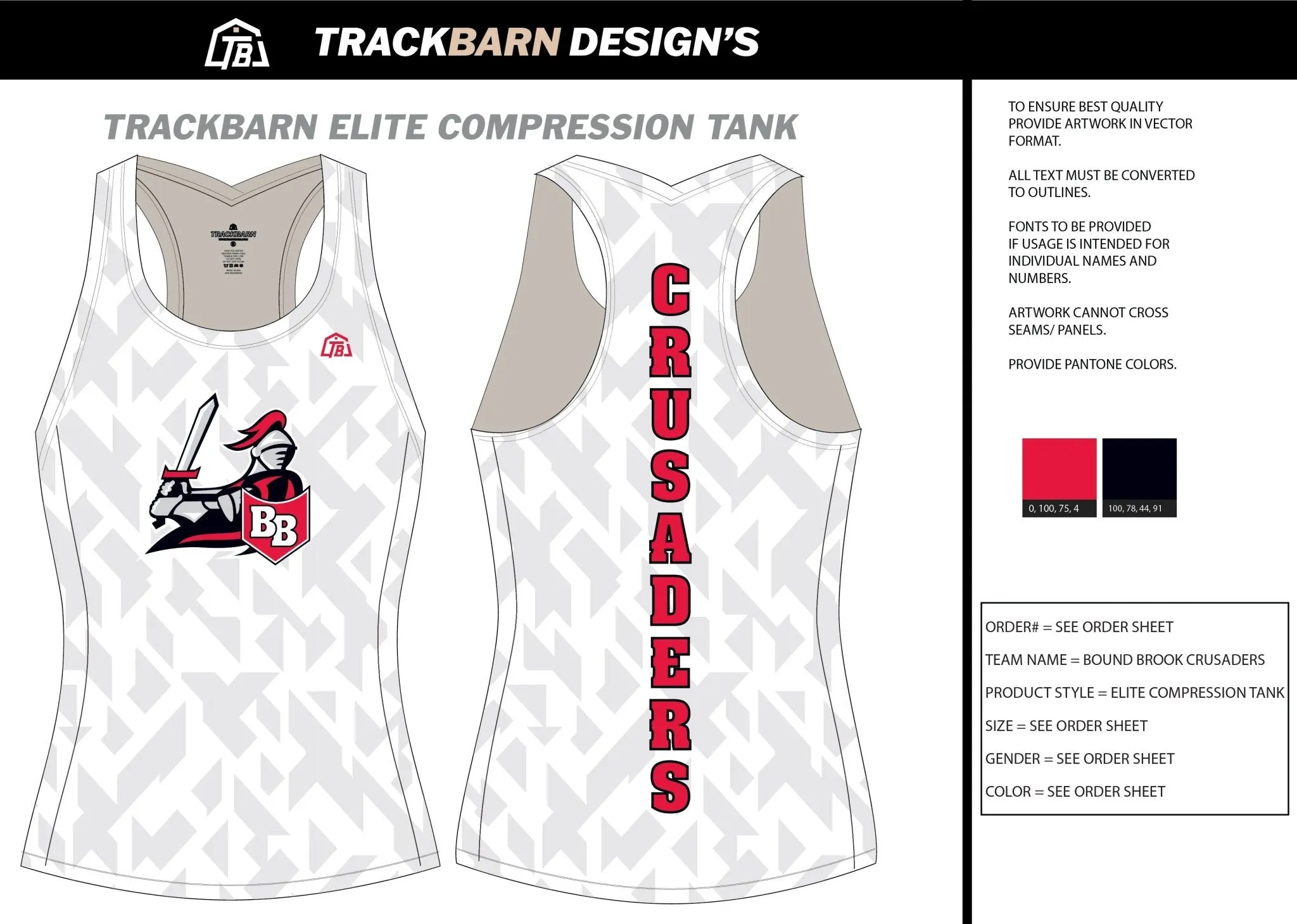 Crusaders-- Womens Compression Tank White