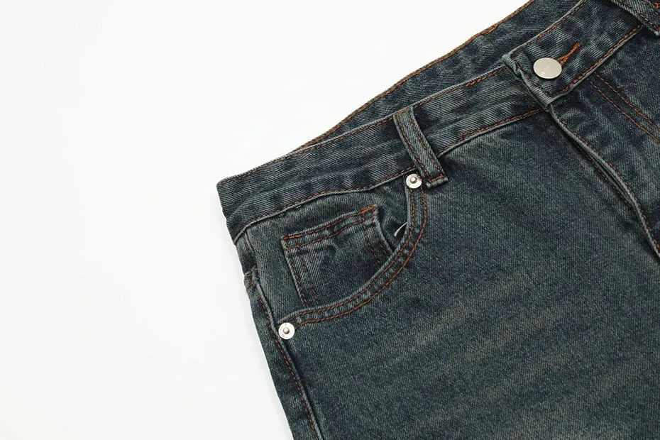 Deconstructed Denim Waves Jeans