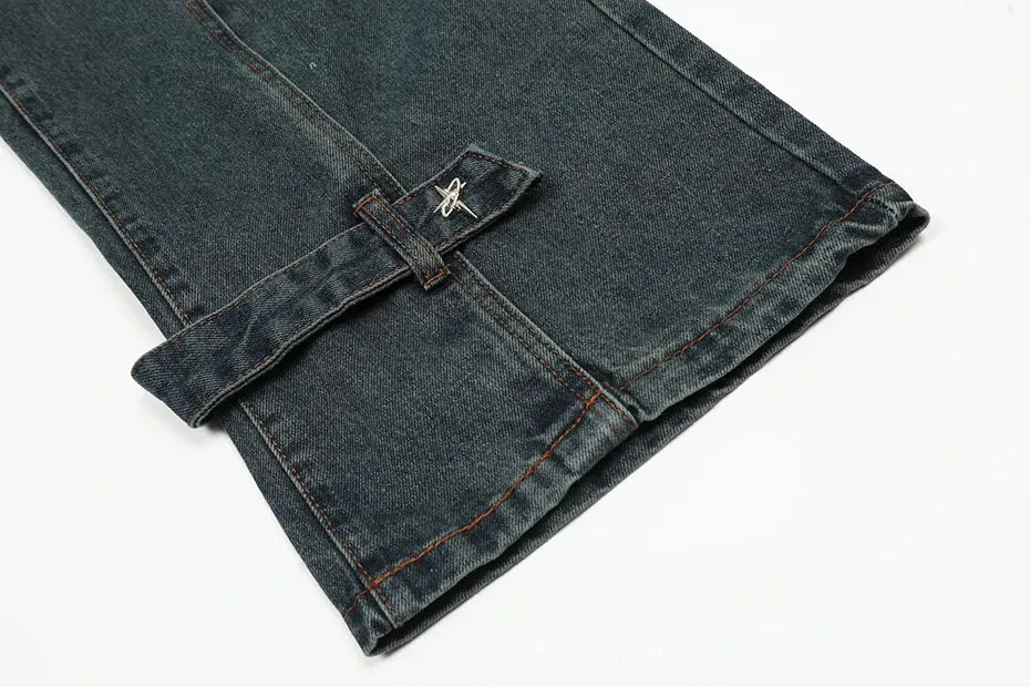 Deconstructed Denim Waves Jeans