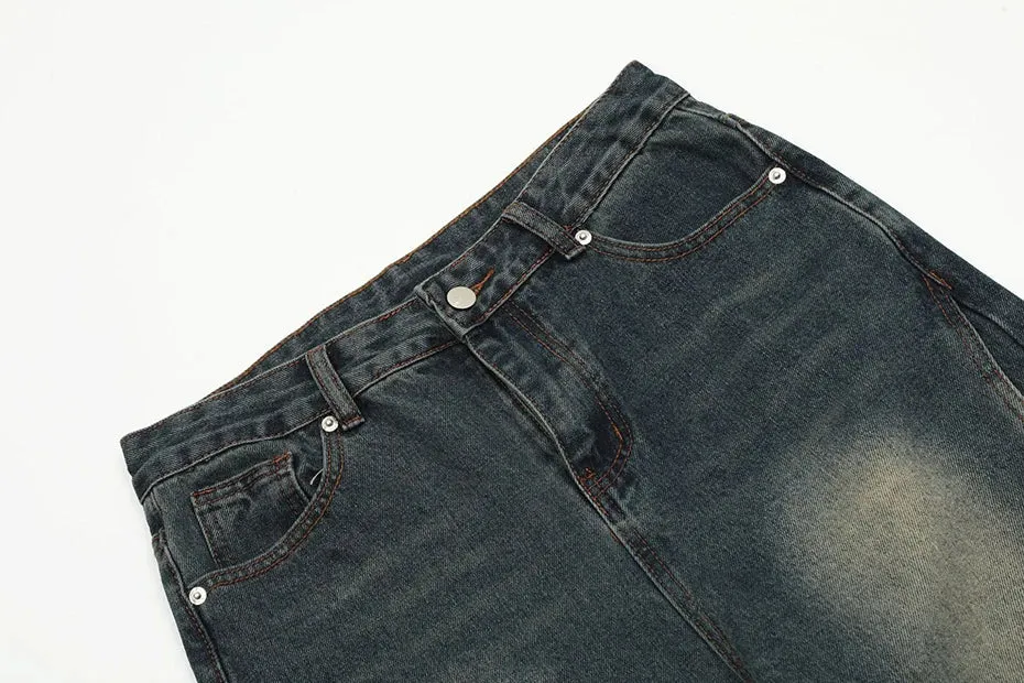 Deconstructed Denim Waves Jeans