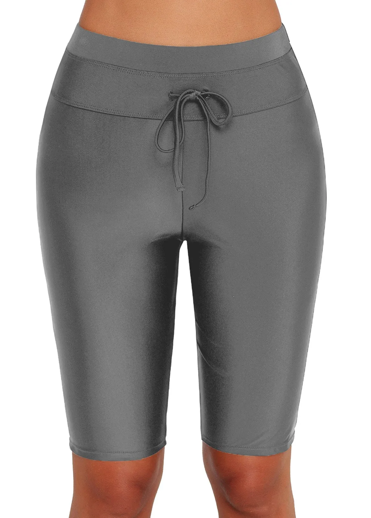 Drawstring Detail High Waist Swim Pants