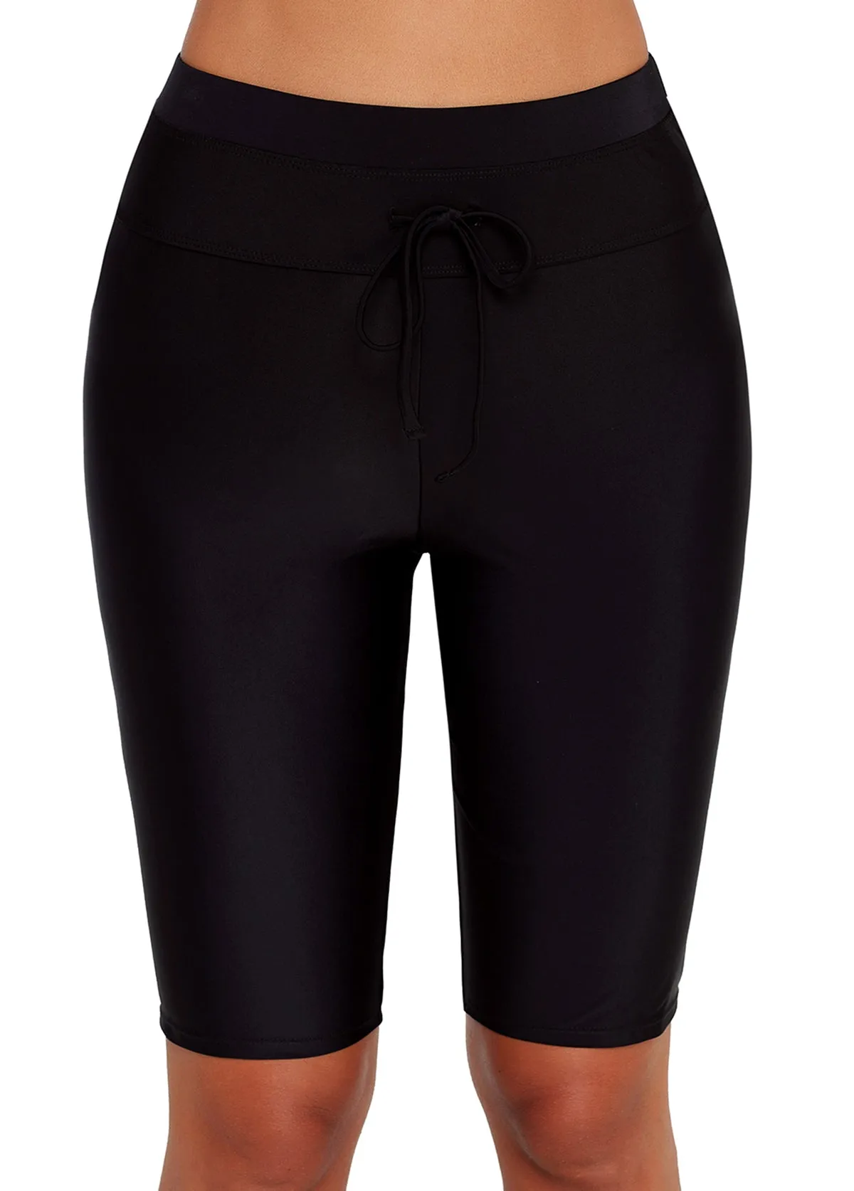 Drawstring Detail High Waist Swim Pants