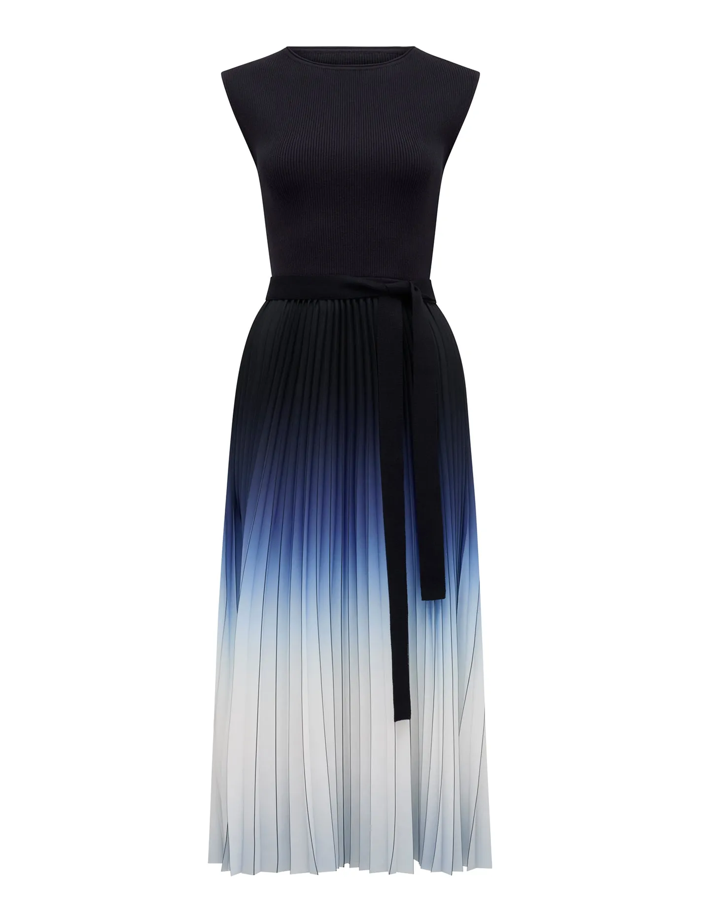 Elara Ombre Pleat Midi Dress