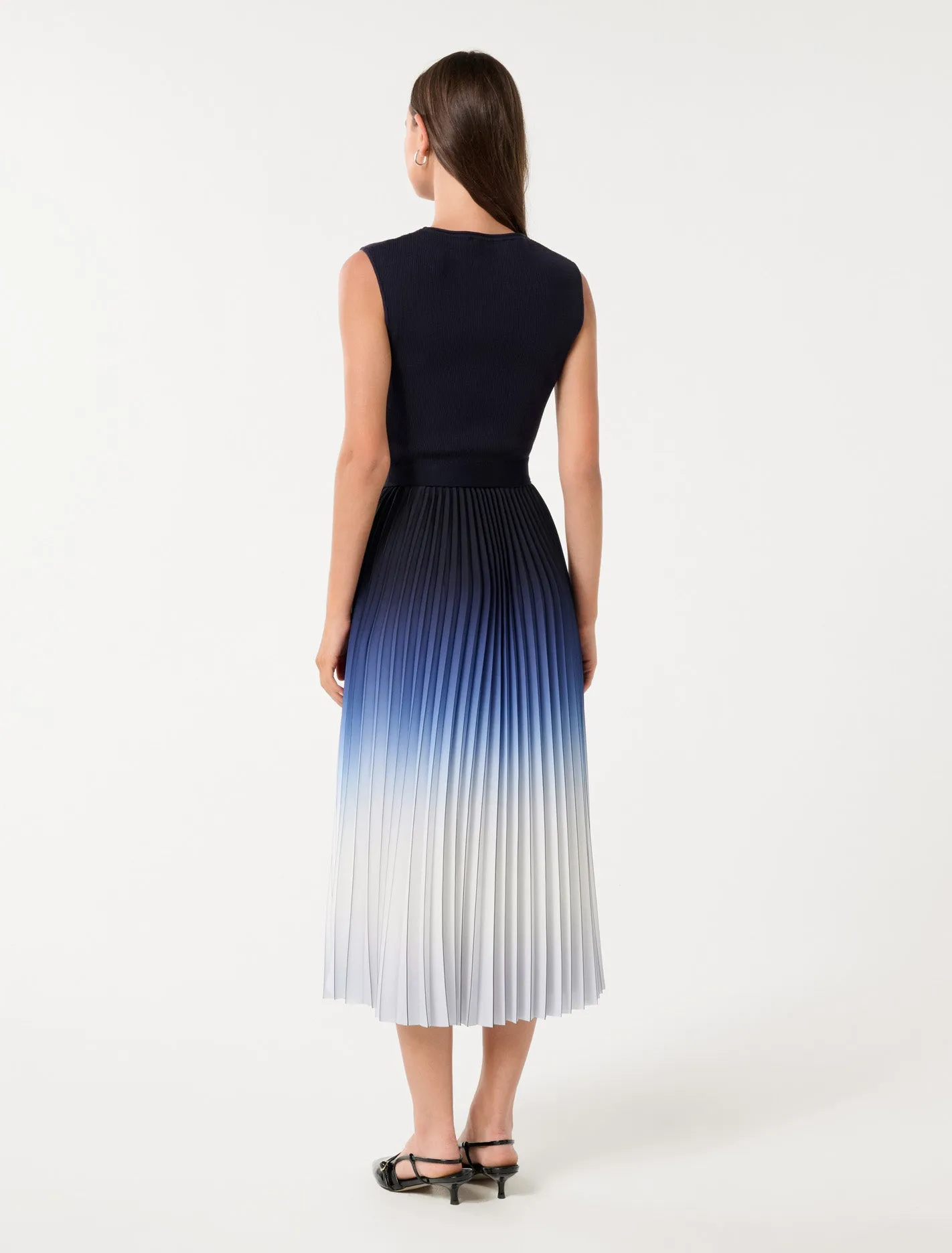 Elara Ombre Pleat Midi Dress