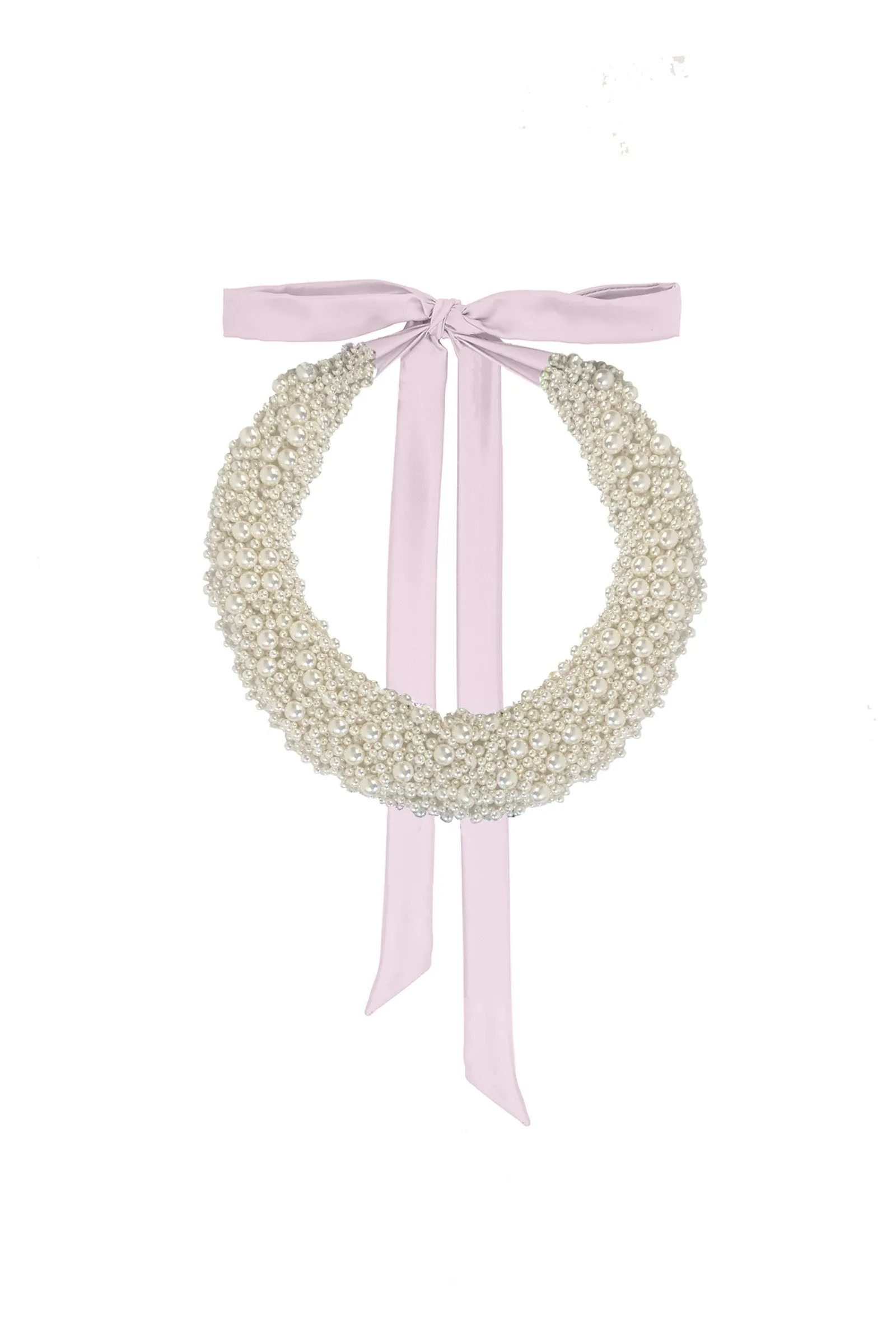 Embellished Pearl Bead Collarette Pink