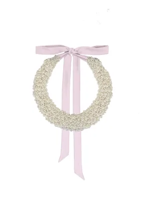 Embellished Pearl Bead Collarette Pink