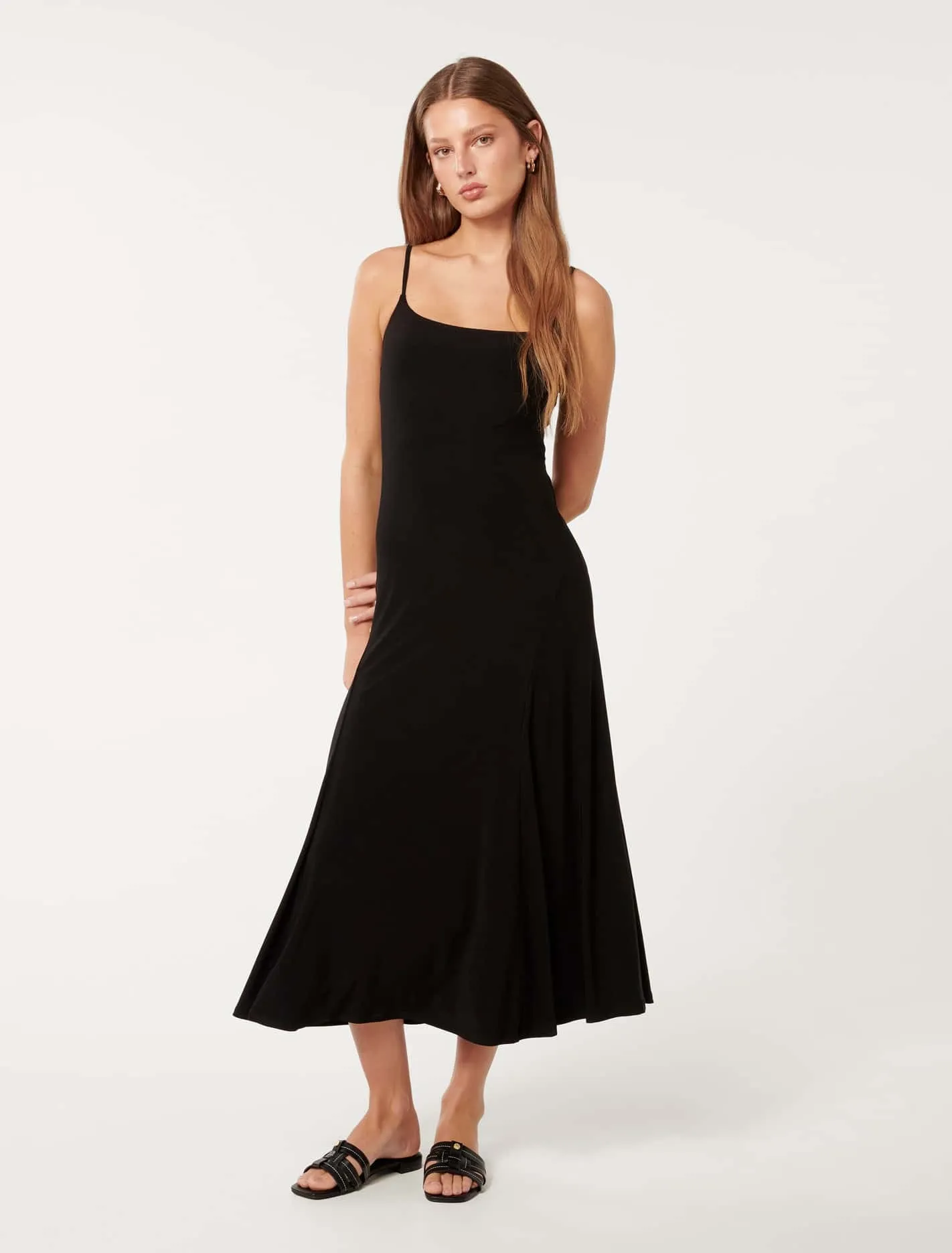 Eva Godet Panel Slip Midi Dress