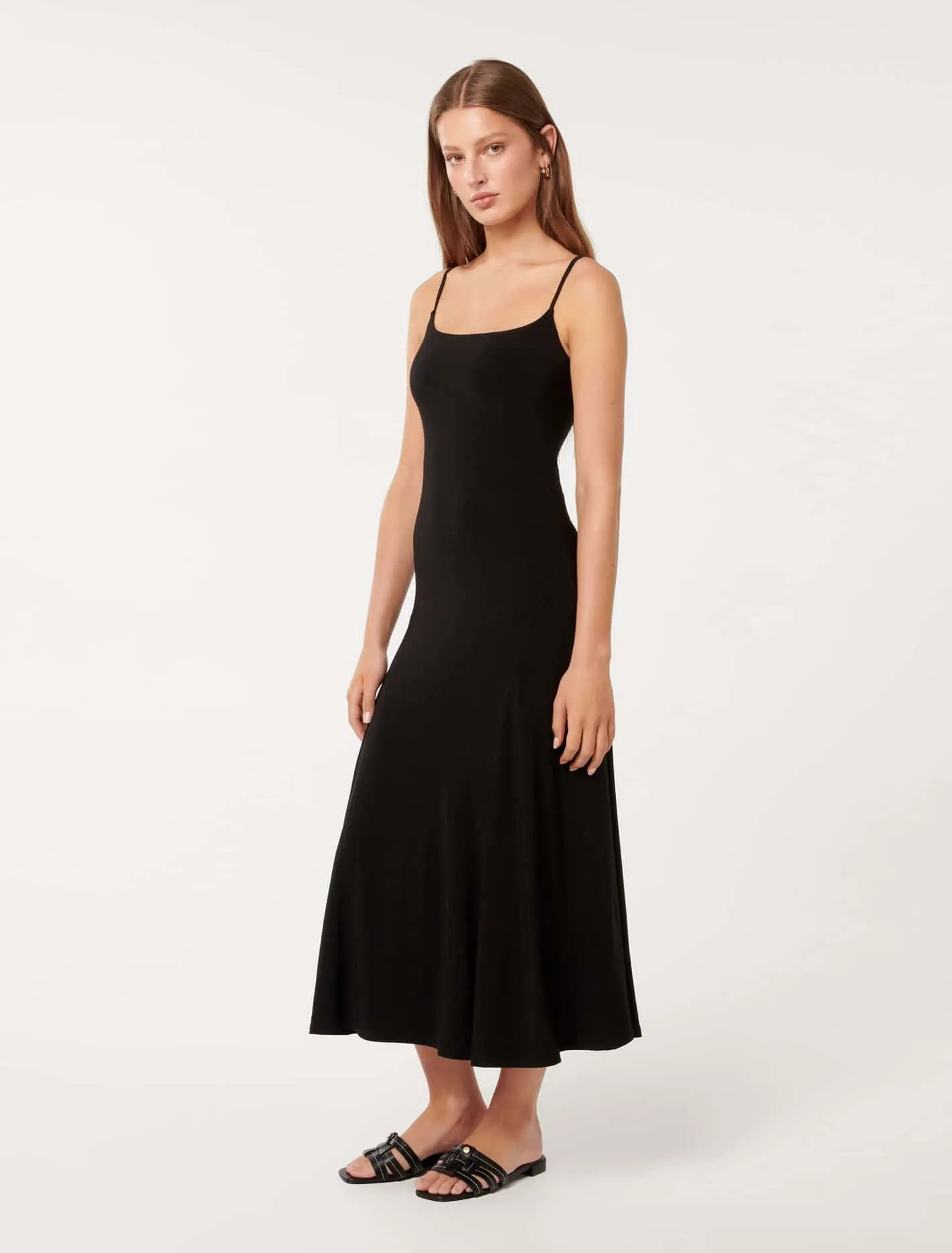 Eva Godet Panel Slip Midi Dress