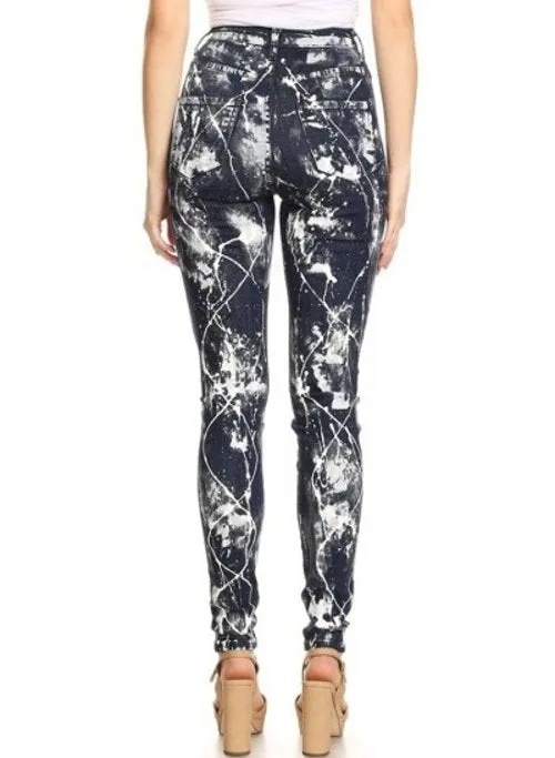 Expression high waist splash skinny jeans