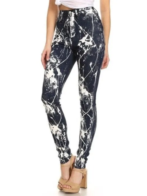 Expression high waist splash skinny jeans