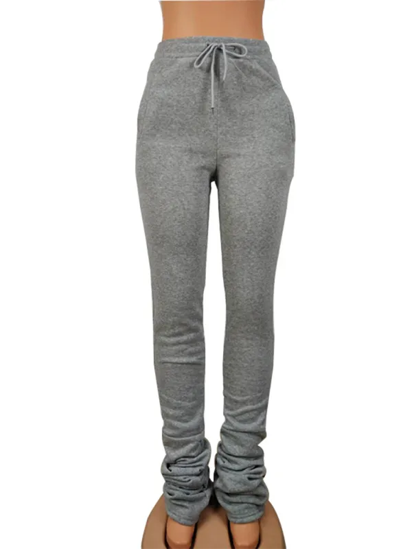 Fleece-Lined Joggers Drawstring Lounge Pants