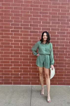 Gathering Button Up Romper