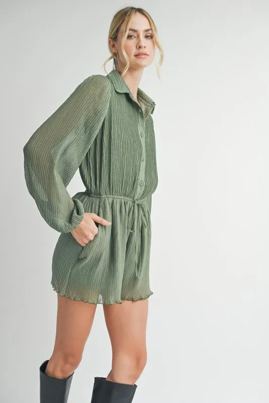 Gathering Button Up Romper