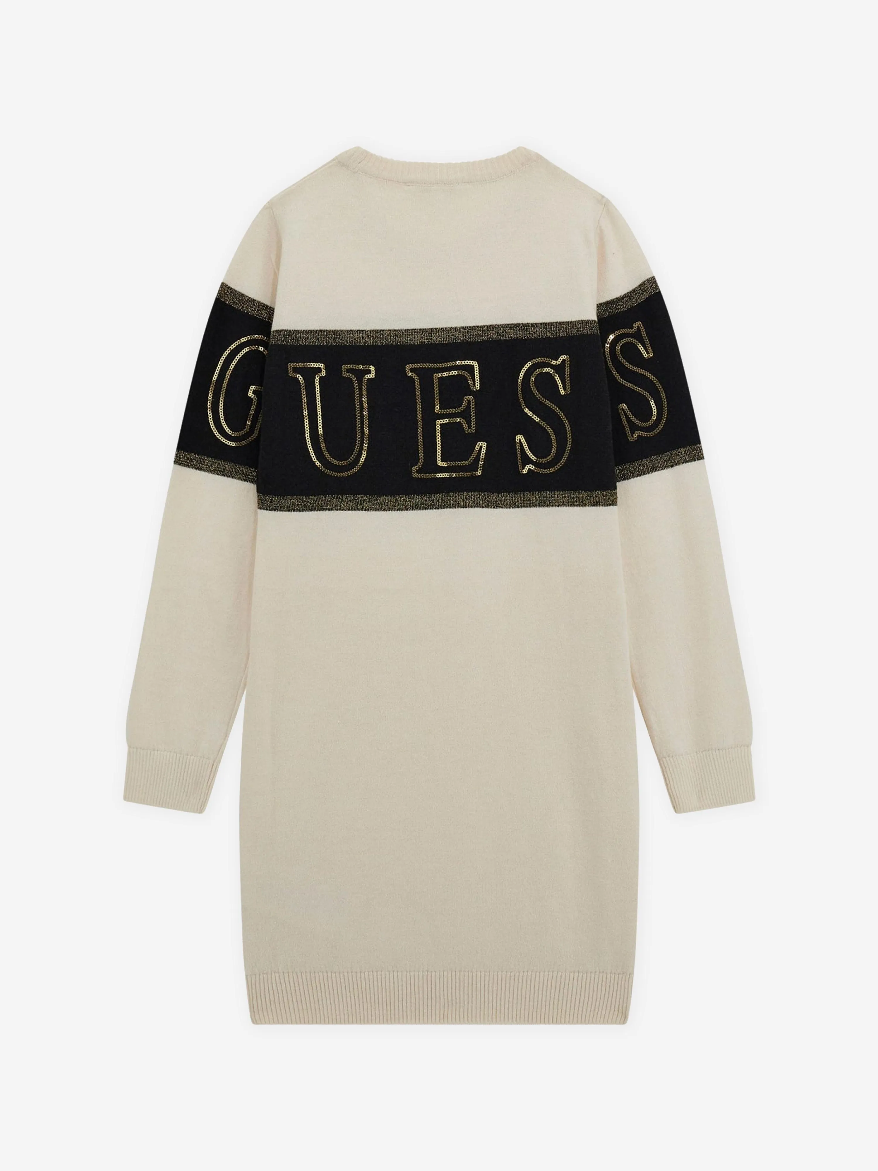 Guess Girls Logo Sweater Dress in Ivory