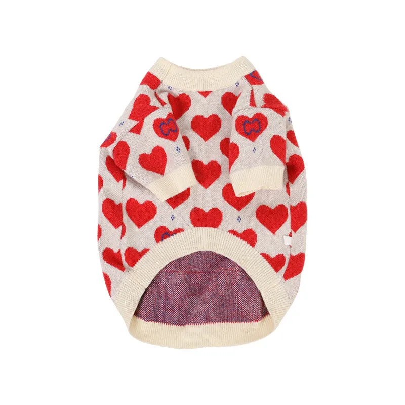 Hearts - Winter Sweater for French Bulldog (WJ09)